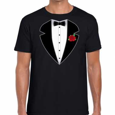 Gangster / maffia pak verkleedkleren t shirt zwart voor heren