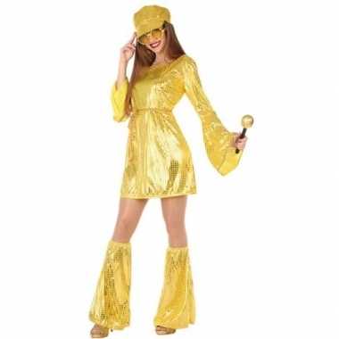 Gouden disco verkleed pak/verkleedkleren voor dames