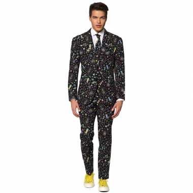 Heren verkleed pak/verkleedkleren disco print