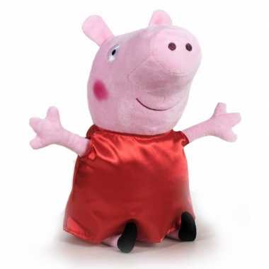 Pluche peppa pig/big knuffel in rode verkleedkleren 31 cm speelgoed