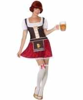 Bruine rode tiroler dirndl verkleedkleren jurkje voor dames