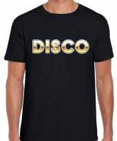 Disco tekst t-shirt verkleedkleren zwart voor heren