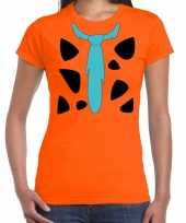 Fred holbewoner verkleedkleren t-shirt oranje voor dames