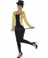 Gouden slipjas met pailletten verkleedkleren jas voor dames