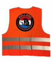 Hollandse leeuw veiligheidshesje oranje ek wk supporter verkleedkleren voor volwassenen