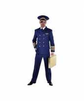 Piloten verkleedkleren heren blauw