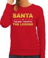 Santa sweater verkleedkleren the man the myth the legend rood voor dames
