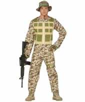 Soldaat verkleed pak verkleedkleren camouflage woestijn voor heren