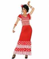 Spaanse flamencodanseres jurk rood verkleedkleren voor dames